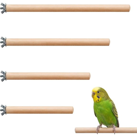 4 count Wooden Parrot Perchs Stand, Bird Perch Stand | Birds Perches for Cage Wooden Parrot Perchs Stands Cockatiel Cage Sticks for Macaws Small Parakeets Conures Budgies Finches