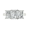 thumbnail image 1 of Three-Stone Engagement Ring for Women - 4ct White Sapphire in 14K White Gold Promise Ring, 1 of 8