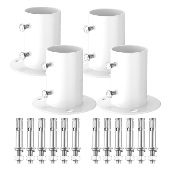 4 * deck flange kits 12 * ground screws 8 * short ground screws-White