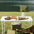 thumbnail image 1 of 4-foot portable multi-purpose folding table, brand new and high quality, stable and sturdy, high quality, reasonable design, easy to carry, white, 1 of 9