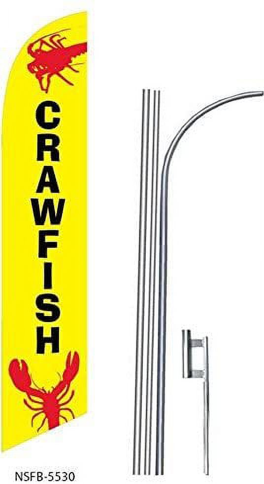 4 four CRAWFISH 15' Swooper #8 Feather Flags KIT with poles+spikes