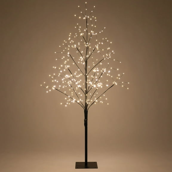 4 ft Black Fairy Light Tree Light Decor Lighted Halloween Trees Home Decor with 390 Warm White LED Fairy Lights