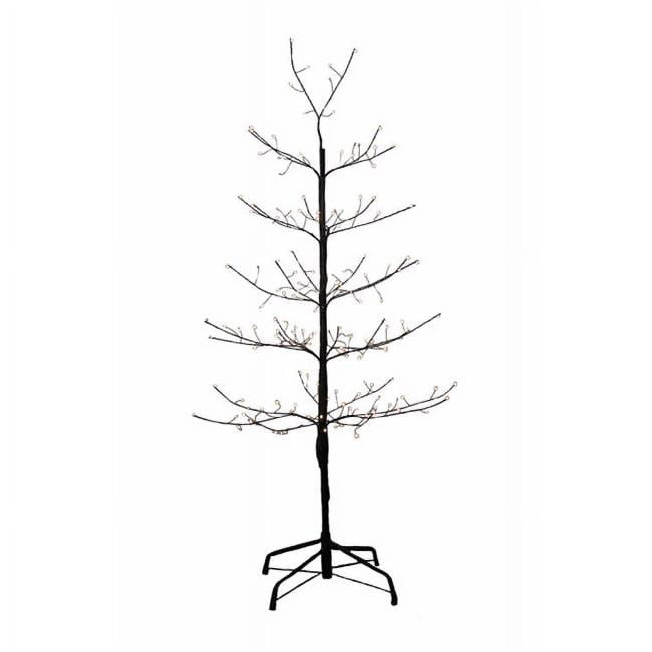 4 ft. Black Twig Tree with Warm White & Cool White Twinkle Lights