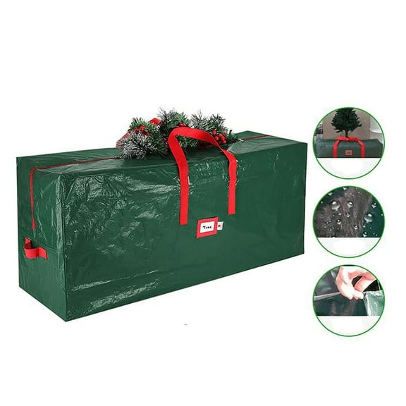 4 ft Christmas Tree Storage Bag - Durable Heavy Duty Extra Large Artificial Xmas Holiday Tree Bag with Reinforced Handles and Dual Zippers Wide Opening - Green