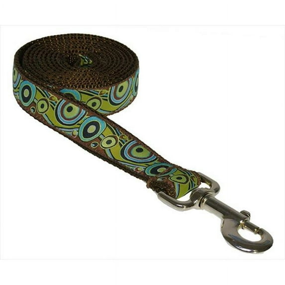 4 ft. Circles And Waves Dog Leash, Green - Small