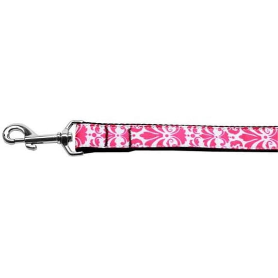 4 ft. Damask Nylon Dog Leash, Bright Pink