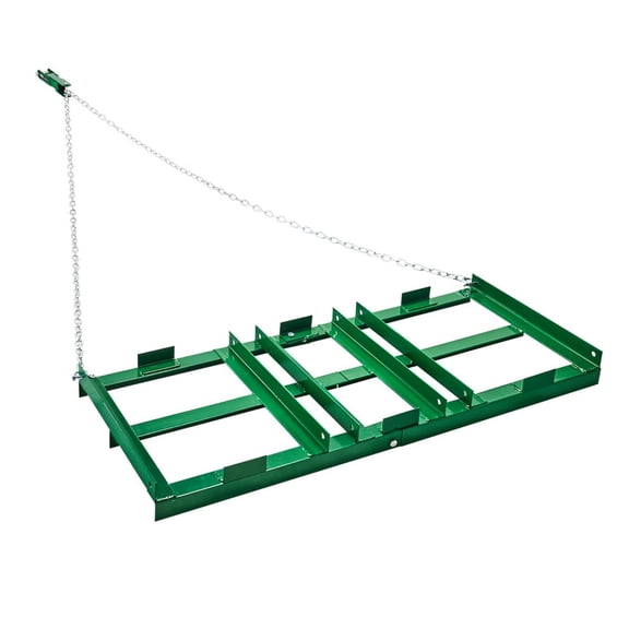 4 ft Drag Harrow Tow Behind, Heavy Duty Driveway Grader with Adjustable Bars and 72 in Chain, ATV UTV Tractor Lawn Leveling Tool for Yard Gravel and Field