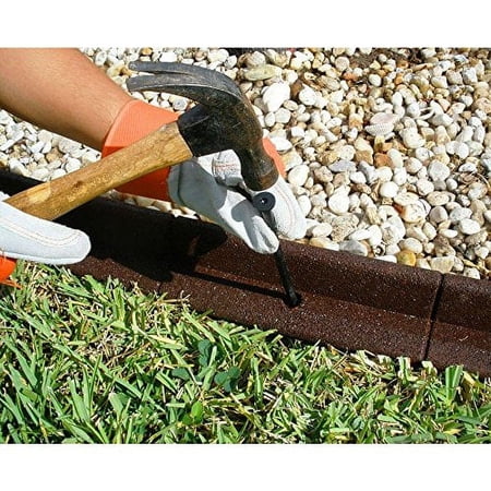 4 ft. Easy to Install No Digging Flexible and Sturdy Rubber Landscape Edging in Gray (6-Pack) Installation Hardware Included