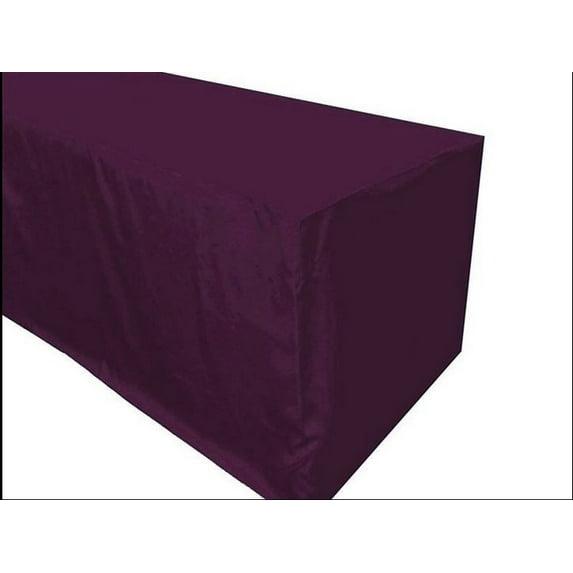 4' ft. Fitted Polyester 30 inch width Table Cover wedding Tablecloth 21 COLORS", (Color: Eggplant)