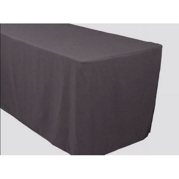 4' ft. Fitted Polyester Table Cover Trade show Banquet Tablecloth CHARCOAL GREY"
