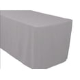 thumbnail image 1 of 4' ft Fitted Polyester Tablecloth OPEN BACK TableCover Trade show Booth 18 COLOR", (Color: Grey), 1 of 1