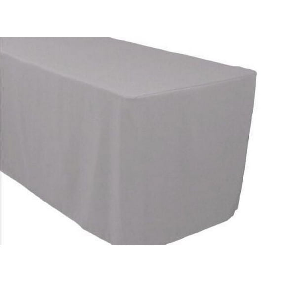 4' ft Fitted Polyester Tablecloth OPEN BACK TableCover Trade show Booth 18 COLOR", (Color: Grey)