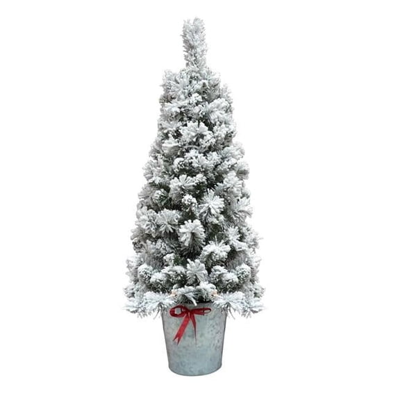 4 ft. Flocked Pot Christmas Tree