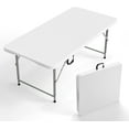thumbnail image 1 of 4 ft Fold-in-Half Adjustable Height Folding Table for Parties and Events White, 1 of 5