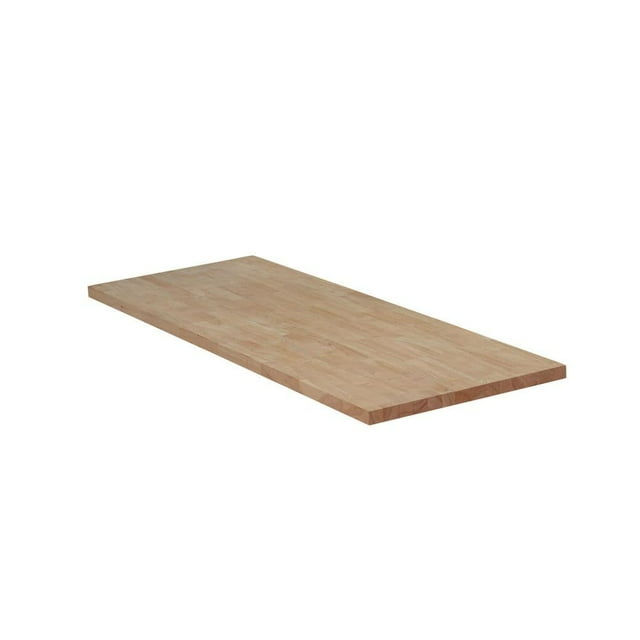 4 ft. L x 25 in. D Unfinished Hevea Solid Wood Butcher Block Countertop