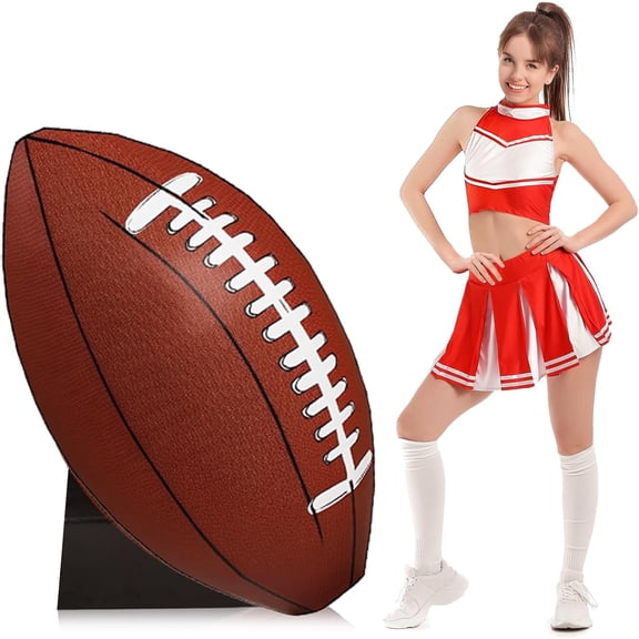 4 ft Large Football Cardboard Cutout Stand up Life Size Football Party Decorations 3D Sport Photo Props Backdrops for Sports Theme Birthdays Baby Shower Decor Supply