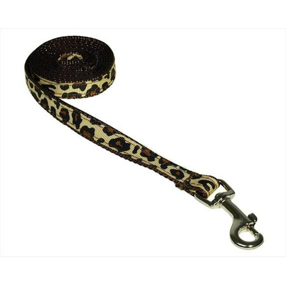 4 ft. Leopard Dog Leash, Natural - Extra Small