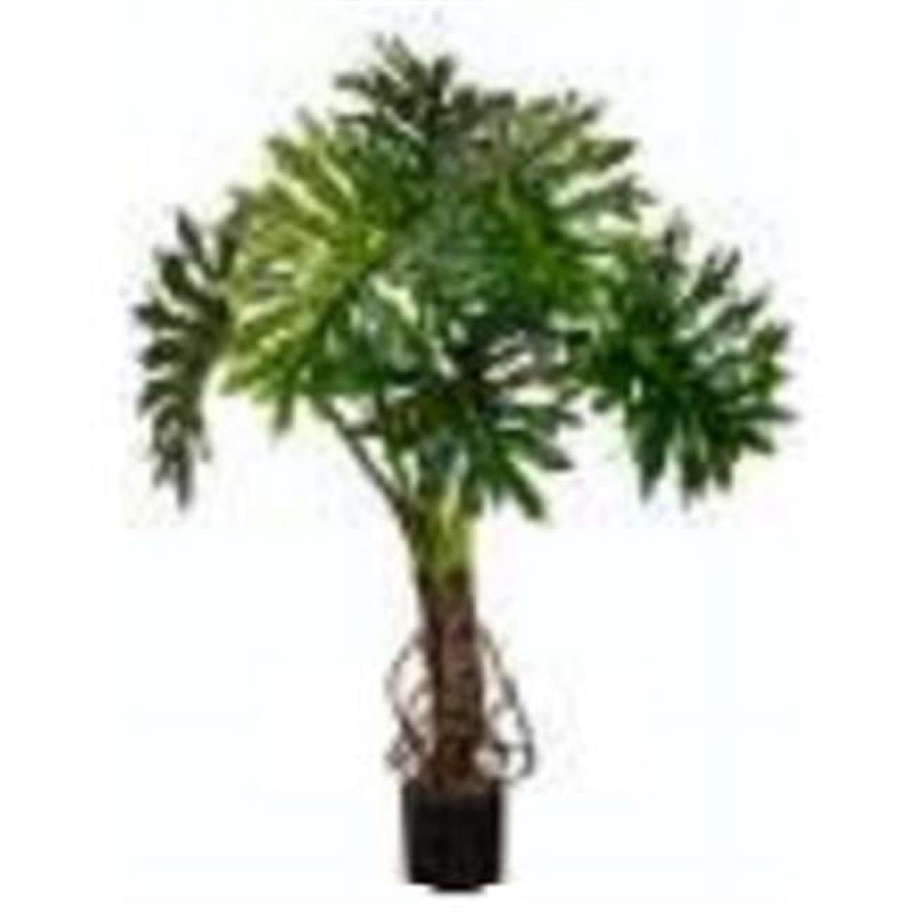 Lush Green 4ft Silk Split Leaf Floor Plant in Cylinder Pot