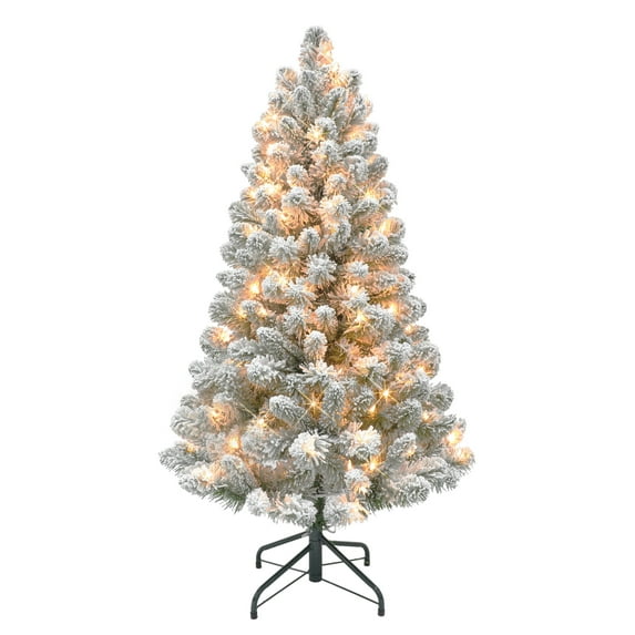 4' ft Pre-Lit Flocked Virginia Pine Artificial Tree