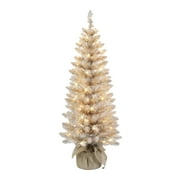 4 ft Pre-Lit Rose Gold Artificial Tree in Burlap Sac