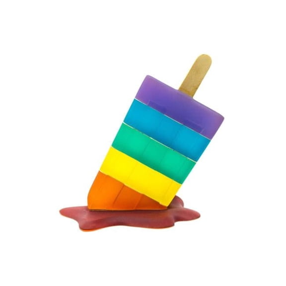 4 ft. Rainbow Melting Popsicle Sculpture
