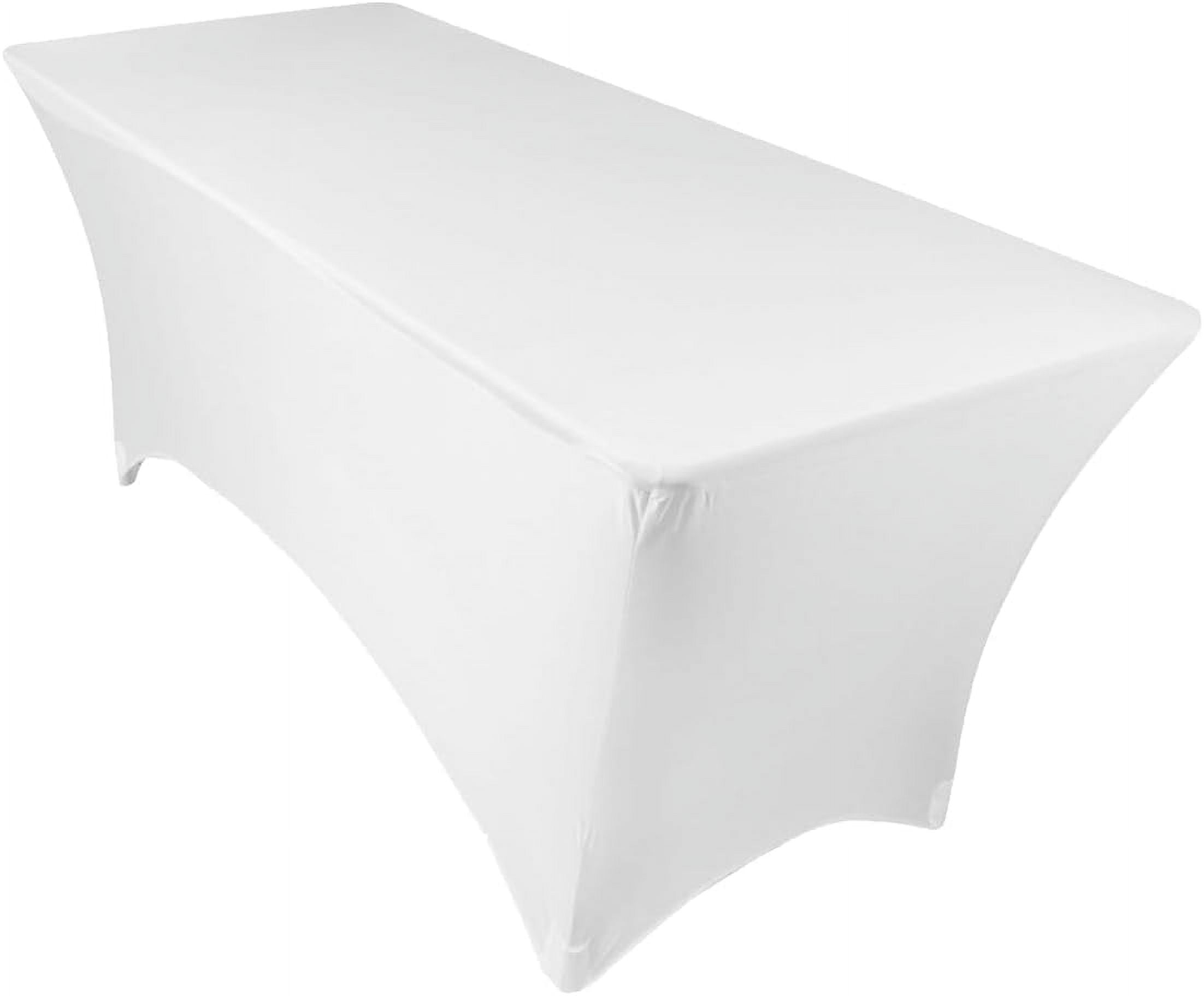 4' ft Rectangular Fted Spandex Cloth Fabric Linen Tablecloth Wedding Reception Restaurant