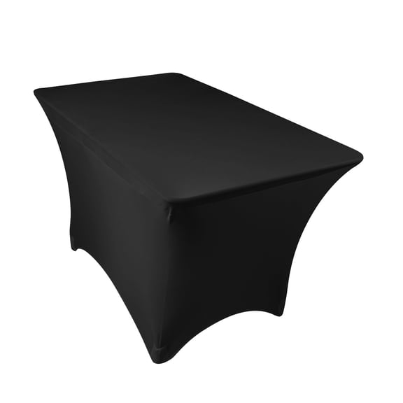 4 ft. Rectangular Stretch Tablecloth Black