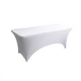 thumbnail image 1 of 4 ft Rectangular Stretch Tablecloth for Fitted Table Cover - Spandex Table Cloth for Party Wedding Banquet Events - Washable Wrinkle Resistant Table Protector for Dining Cocktail Buffet Trade Show, 1 of 2
