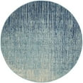 thumbnail image 1 of 4 ft. Round Navy & Light Blue Abstract Area Rug, 1 of 1