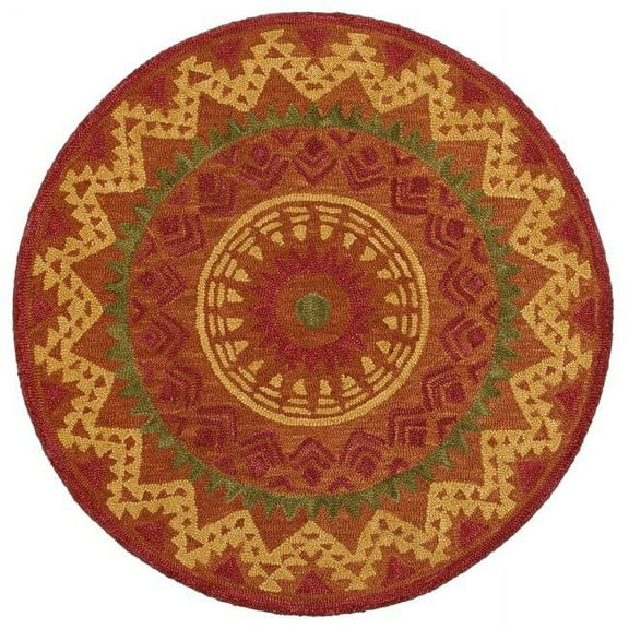 4 ft. Round Orange Decorative Area Rug - Orange - 4'