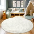 thumbnail image 1 of 4 ft Round Rugs,Shaggy Area Rug for Nursery,Washable Fluffy Soft Floor Carpet,Non-Slip Circle Indoor Mats for Kids Baby Bedroom Teen Living Room,Dorm Home Decor,Beige, 1 of 9