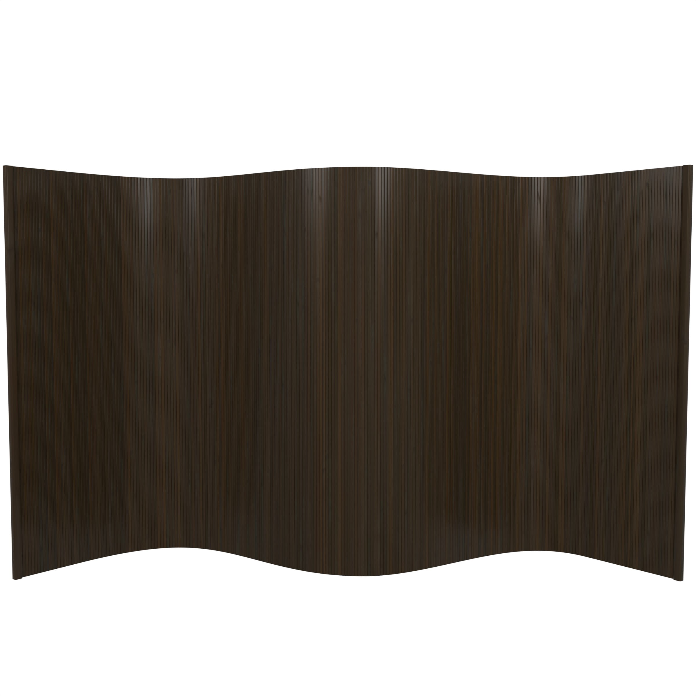 4 ft. Short Bamboo Wave Screen Room Divider in Dark Mocha with Rollup Design