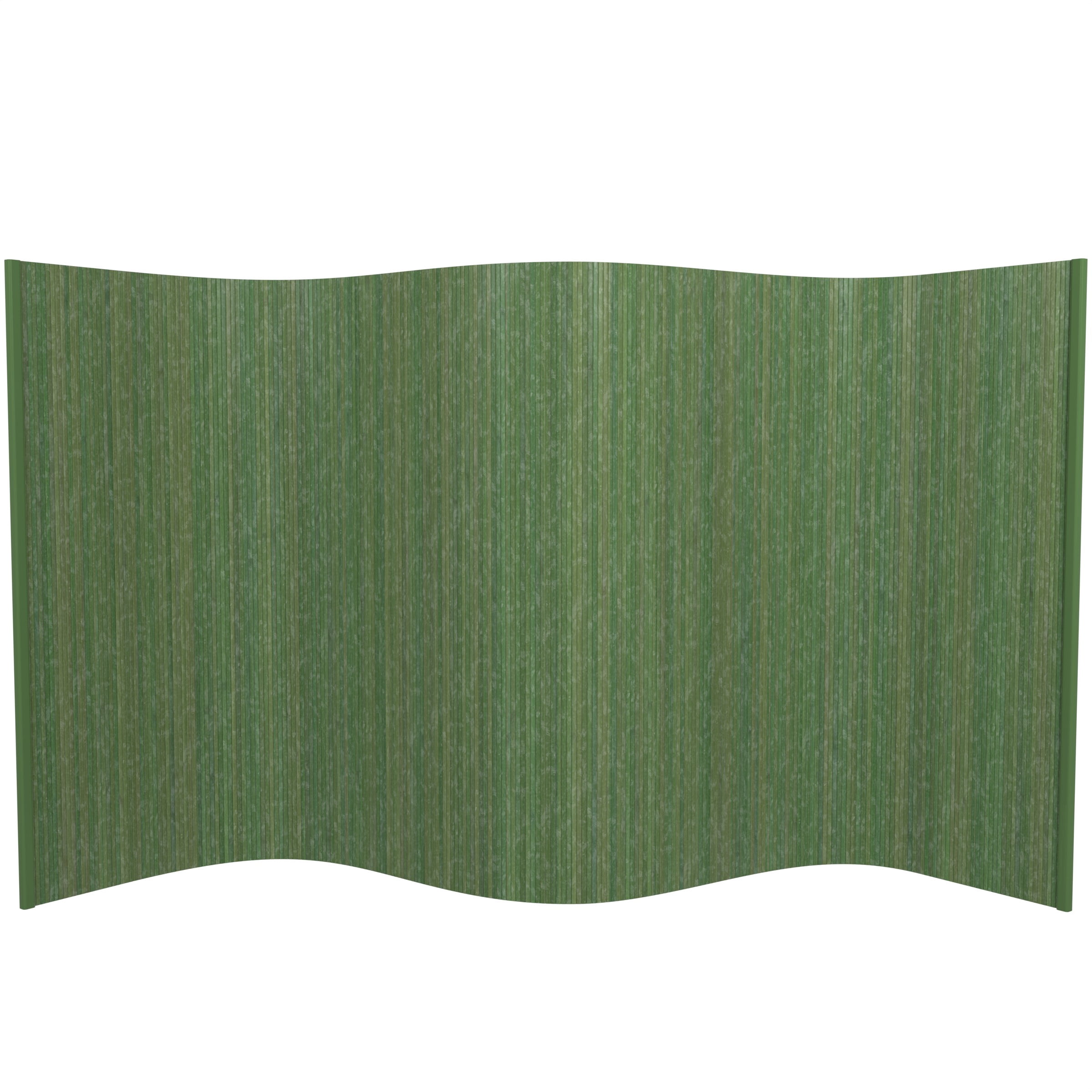 4 ft. Short Bamboo Wave Screen Room Divider - Distressed Green