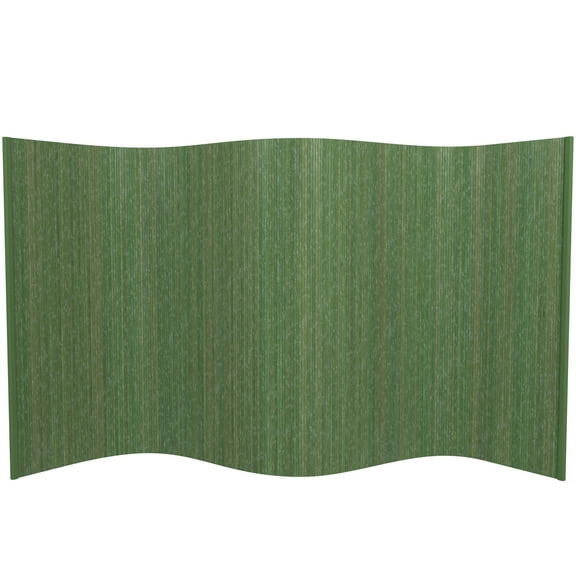 4 ft. Short Bamboo Wave Screen Room Divider - Distressed Green