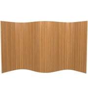 4 ft. Natural Bamboo Wave Room Divider Screen with Roll Up Design