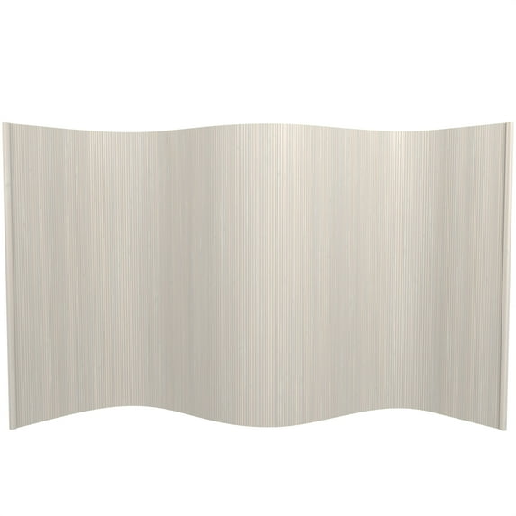 4 ft Short Bamboo Wave Screen Room Divider - White Privacy Panel