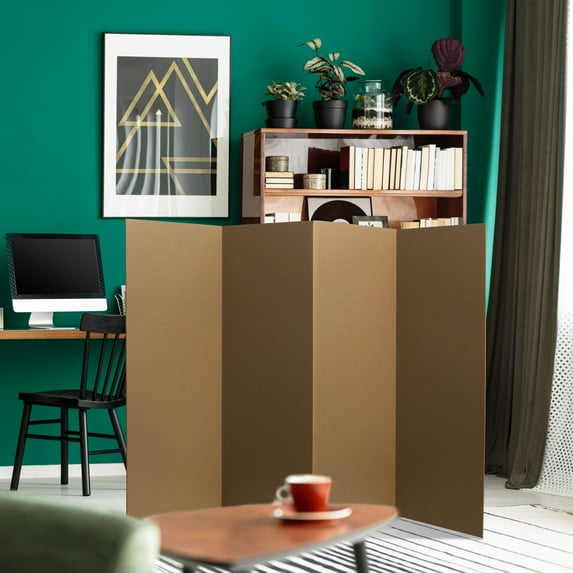 Red Lantern 4 ft. Short Brown Temporary Cardboard Folding Screen - 4 Panel