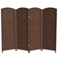 thumbnail image 1 of Red Lantern 4 ft. Short Diamond Weave Fiber Folding Screen - Dark Mocha - 4 Panel, 1 of 7