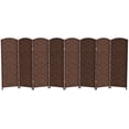 thumbnail image 1 of Red Lantern 4 ft. Short Diamond Weave Fiber Folding Screen - Dark Mocha - 8 Panel, 1 of 7