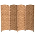 thumbnail image 1 of Red Lantern 4 ft. Short Diamond Weave Fiber Folding Screen - Natural - 4 Panel, 1 of 7
