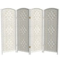 thumbnail image 1 of Red Lantern 4 ft. Short Diamond Weave Fiber Folding Screen - White - 4 Panel, 1 of 7