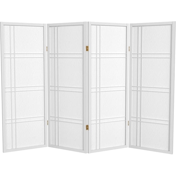 4 ft. Short Double Cross Shoji Screen - White - 4 Panels