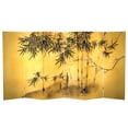 thumbnail image 1 of 4 ft. Short Double Sided Bamboo Tree Canvas Folding Screen, 1 of 7