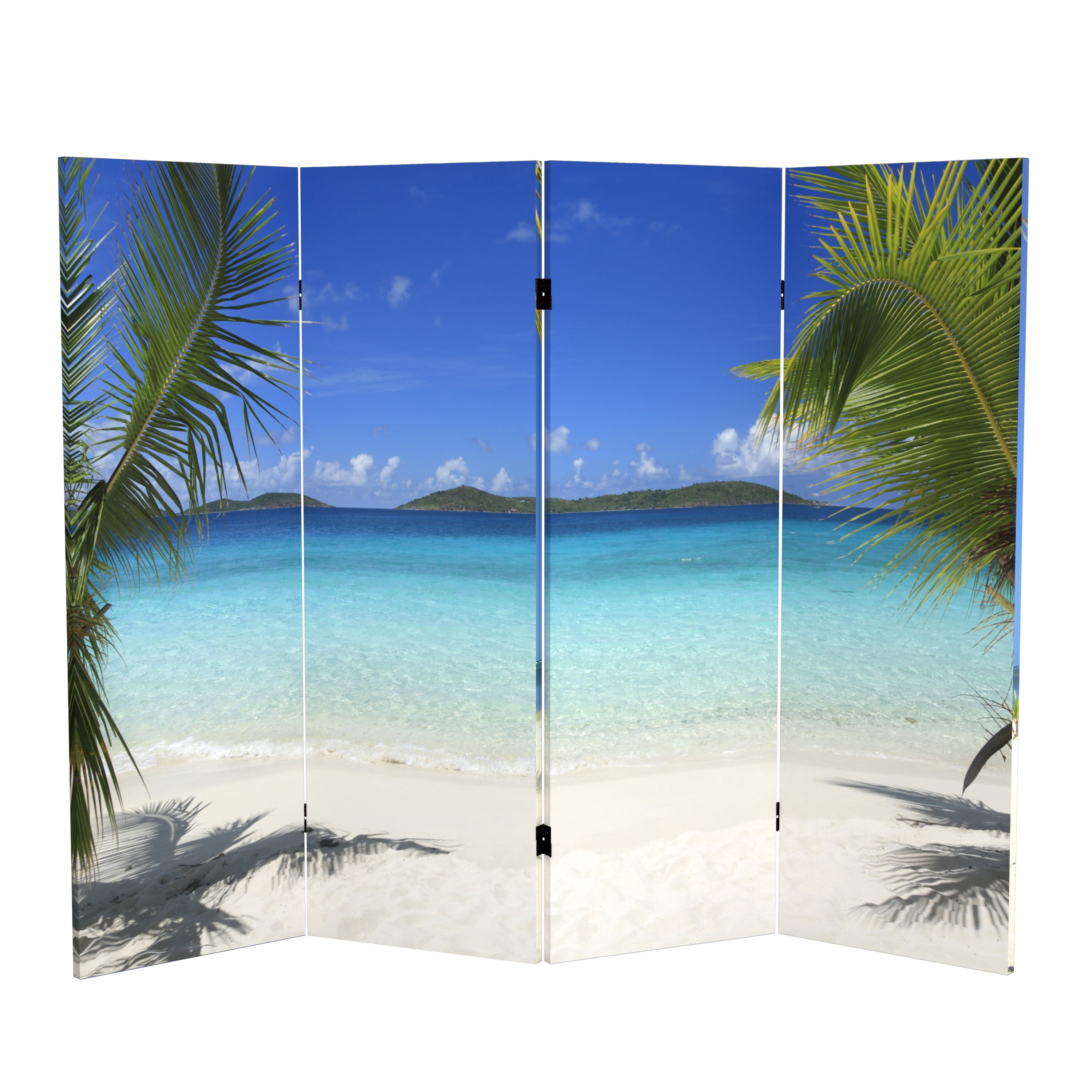 4 ft. Short Double Sided Beach Canvas Folding Screen