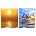 thumbnail image 1 of 4 ft. Short Double Sided Sunrise¬† Canvas Folding Screen, 1 of 7