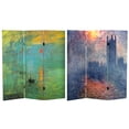 thumbnail image 1 of Red Lantern 4 ft. Short Monet Canvas Folding Screen - Impression Sunrise/Houses of Parliament, 1 of 7