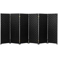 thumbnail image 1 of Red Lantern 4 ft. Short Woven Fiber Outdoor All Weather Folding Screen - 6 Panel - Black, 1 of 6