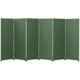 thumbnail image 1 of Red Lantern 4 ft. Short Woven Fiber Outdoor All Weather Folding Screen - 6 Panel - Green, 1 of 6