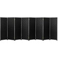thumbnail image 1 of Red Lantern 4 ft. Short Woven Fiber Outdoor All Weather Folding Screen - 8 Panel - Black, 1 of 6
