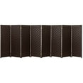 thumbnail image 1 of Red Lantern 4 ft. Short Woven Fiber Outdoor All Weather Folding Screen - 8 Panel - Dark Brown, 1 of 6